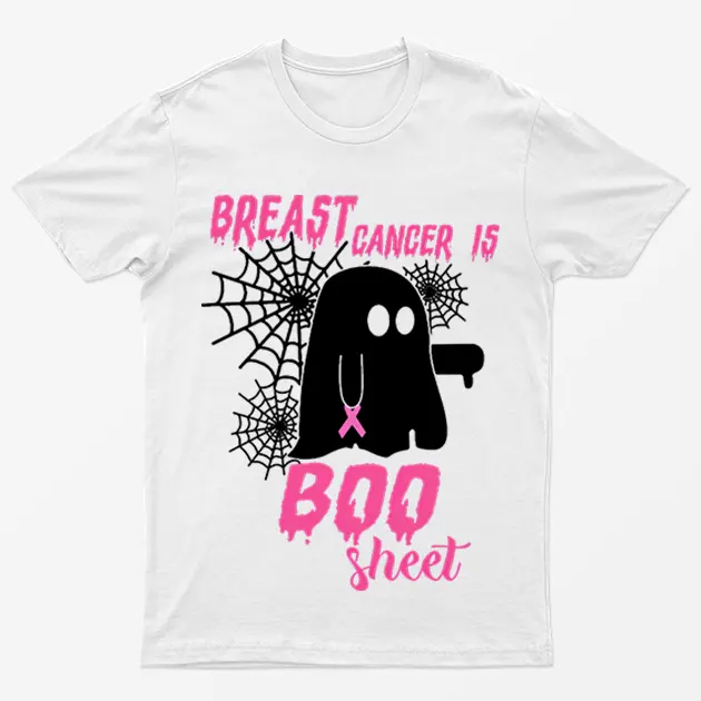 White Boo Sheet Breast Cancer Awareness T-Shirt