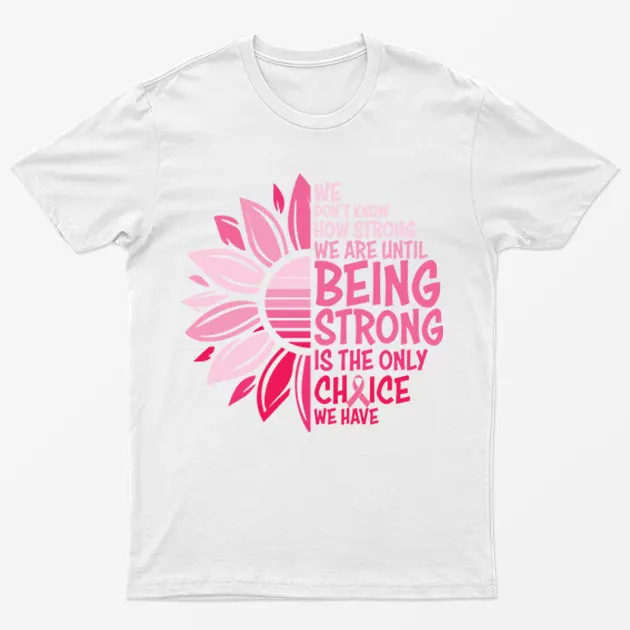 White Breast Cancer Awareness Flower T-Shirt