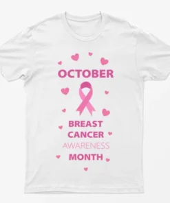 White Breast Cancer Awareness Month October T-Shirt