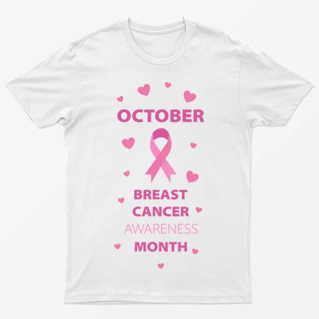 White Breast Cancer Awareness Month October T-Shirt