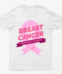 White Breast Cancer Awareness Month T Shirt