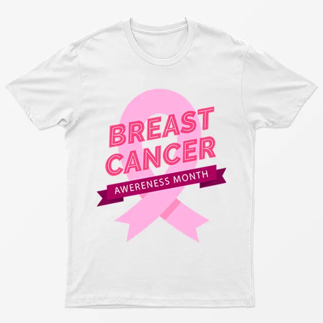White Breast Cancer Awareness Month T Shirt
