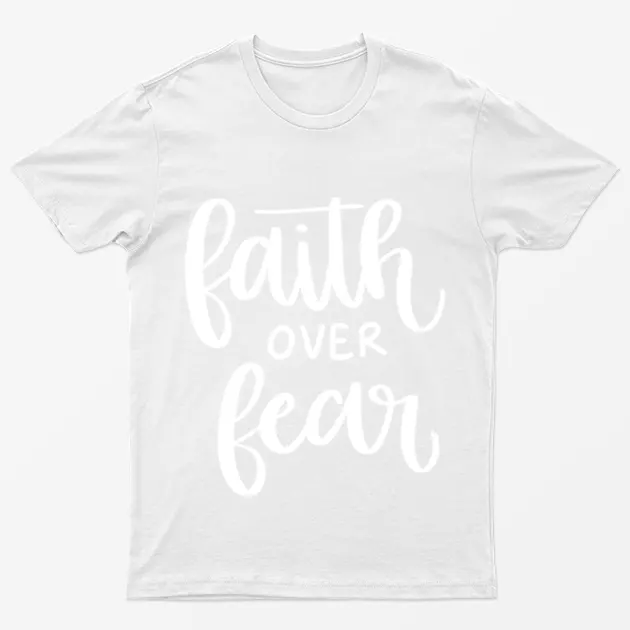 White Breast Cancer Faith Over Fear T-Shirt