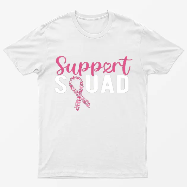 White Breast Cancer Support Squad T-Shirt