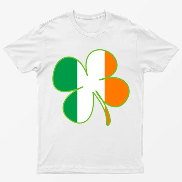 White Colorfull Leaf Patricks Day T-Shirt