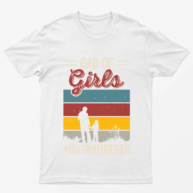 White Dad of Girls Outnumbered T-Shirt