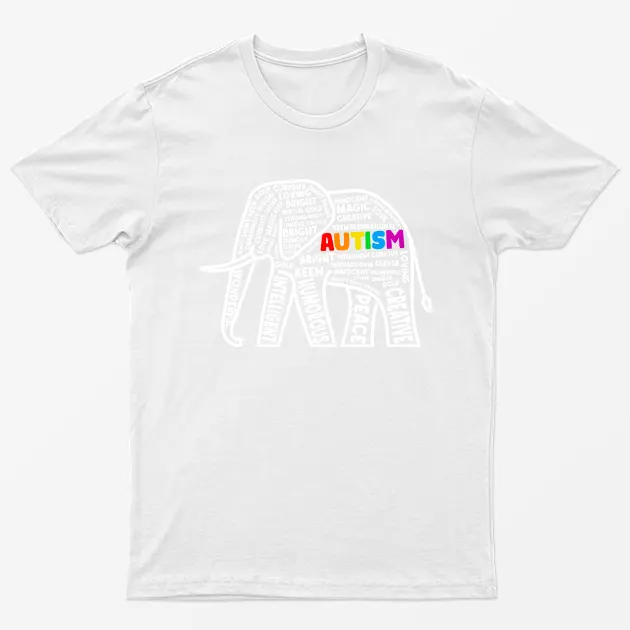 White Elephant Autism Day Graphic T-Shirt