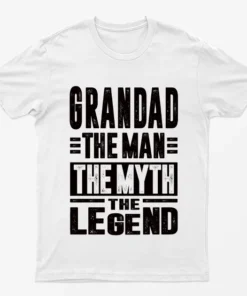 White Grandad The Man The Myth The Legend Graphic T-Shirt
