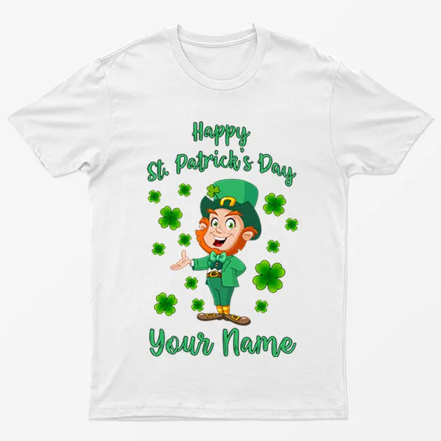 White Happy Leprechaun St Patrick's Day T-Shirt