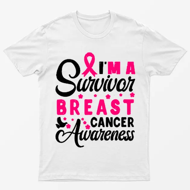 White I am a Survivor Breast Cancer T-Shirt