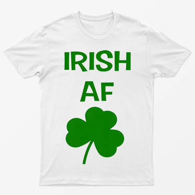 White Irish Af St Patricks Day Graphic T-Shirt