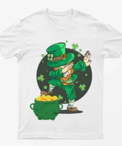 White Leprechaun Gold Coins Men Graphic T-Shirt