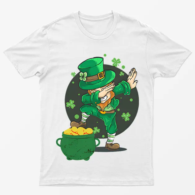 White Leprechaun Gold Coins Men Graphic T-Shirt