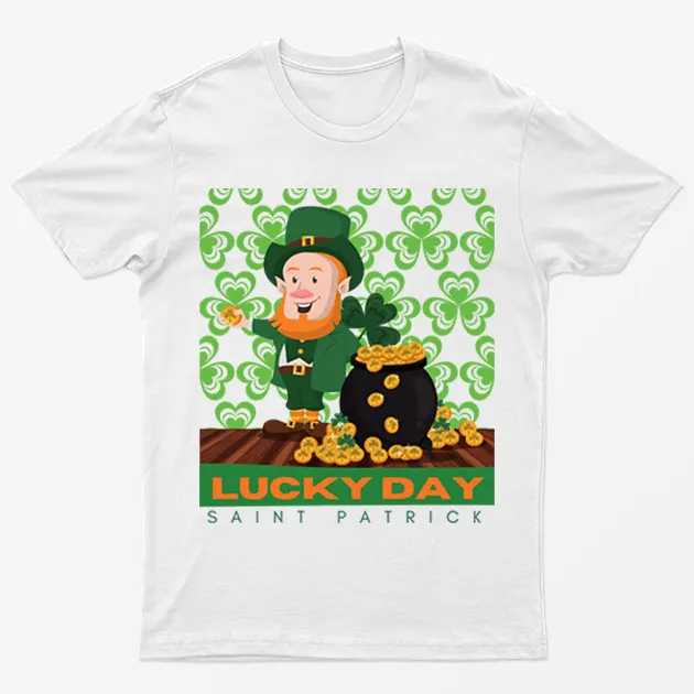 White Lucky Day St Patrick's Day T-Shirt