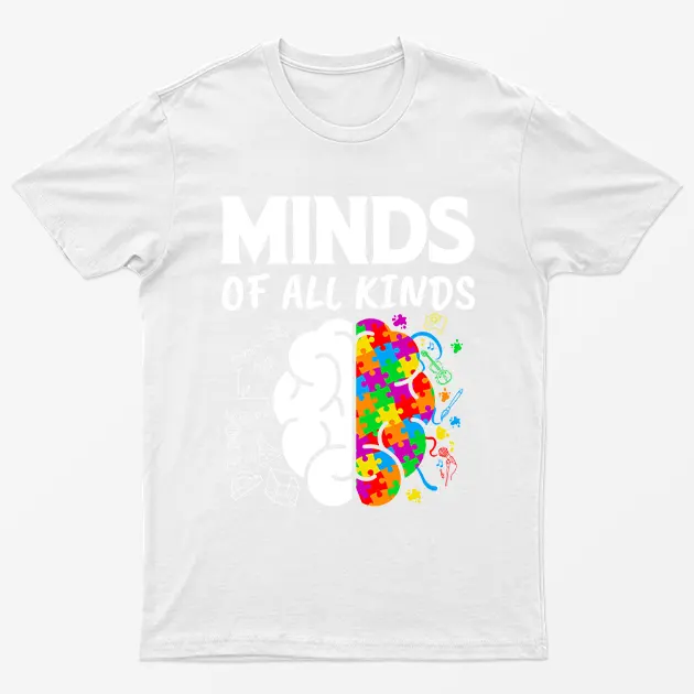 White Mind Of All Kinds Autism Day T-Shirt