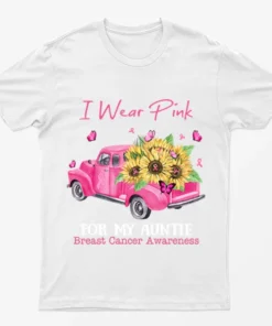 White Pink Car Breast Cancer Awareness T-Shirt