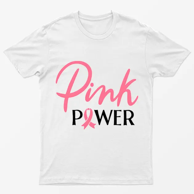 White Pink Power Breast Cancer Awareness T-Shirt
