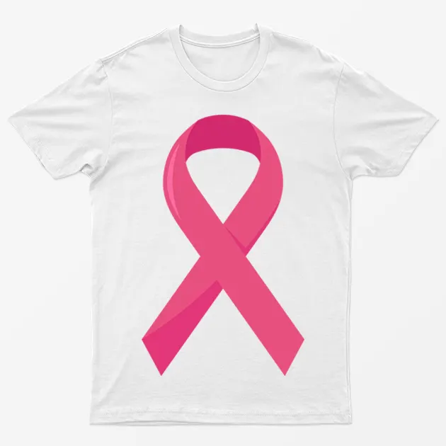 White Pink Ribbon Breast Cancer Awareness T Shirt