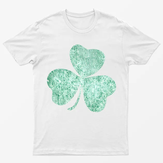 White St Patrick's Day Grunchy Leaf  T-Shirt