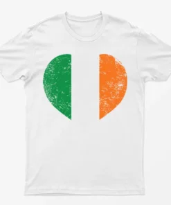 White St Patrick's Day Heart T-Shirt