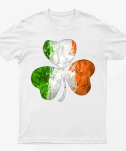 White St Patrick's Day Leaf Graphic T-Shirt