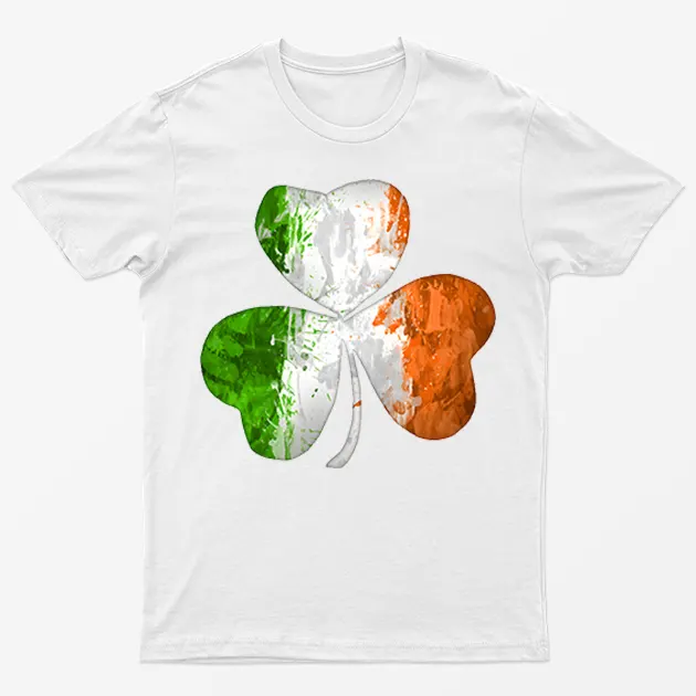 White St Patrick's Day Leaf Graphic T-Shirt