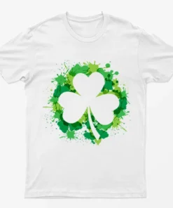 White St Patrick's Day Leaves Graphic T-Shirt