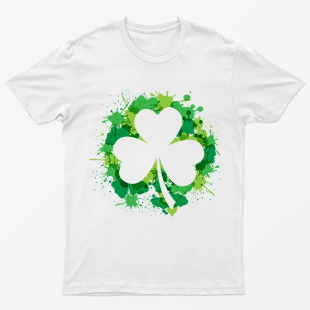 White St Patrick's Day Leaves Graphic T-Shirt