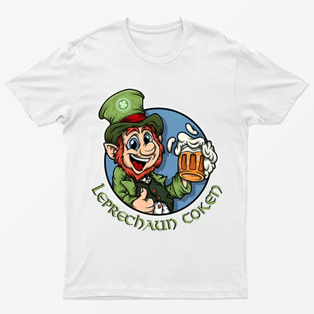White St Patrick's Day Leprechaun Token T-Shirt