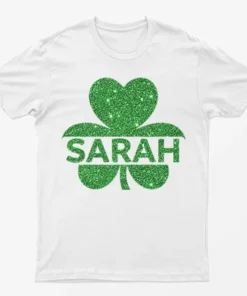White St Patricks Day Sarah Graphic T-Shirt