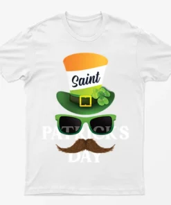 White St Patricks Day Sun Glasses Graphic T-Shirt