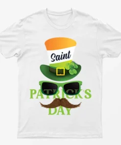 White St Patricks Day Sun Glasses Men T-Shirt