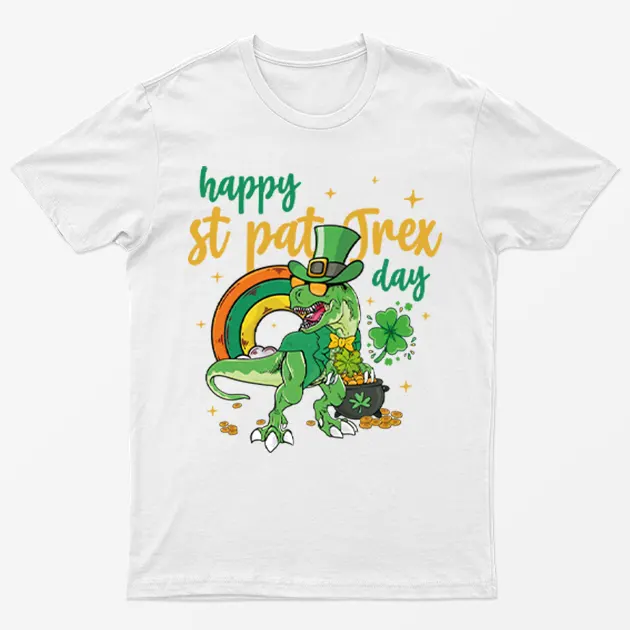 White St Patrick's Day Trex T-Shirt