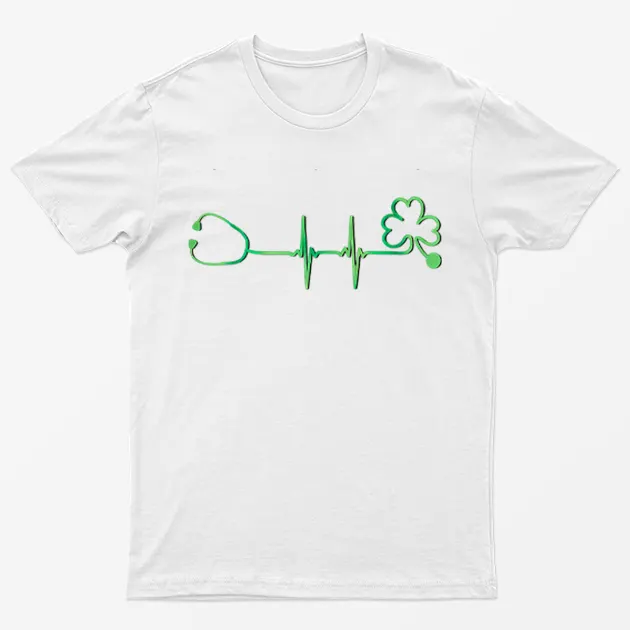 White St Patrick's HeartBeat T-Shirt