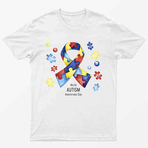White World Autism Awareness Day T-Shirt