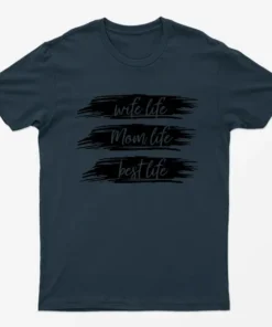Navy Blue Wife Life Mom Life Best Life T-Shirt