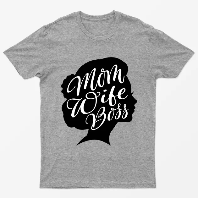 Sport Grey Wife Mom Boss Mothers Day Graphic T-Shirt