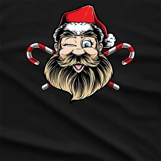 Winking Santa Christmas T-Shirt
