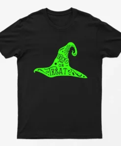 Black Witch Hat Trick or Treat T-Shirt