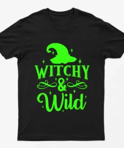 Black Witchy and Wild Neon Green T-Shirt