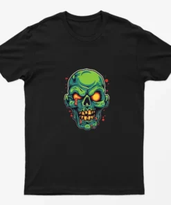Black Zombie Scary Skeleton T-Shirt