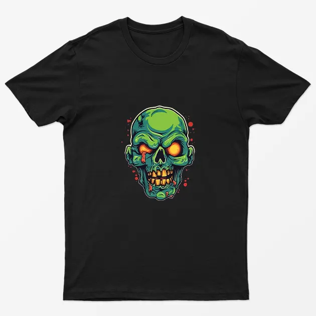 Black Zombie Scary Skeleton T-Shirt