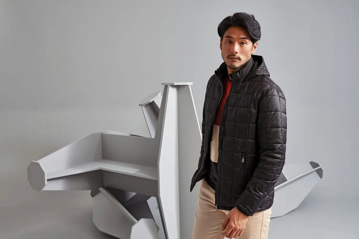 2786 Mens Box Quilt Hooded Jacket
