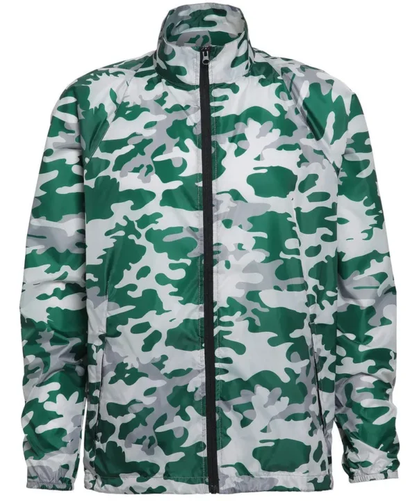 2786 Unisex Contrast Lightweight Jacket In Bold Camo Green