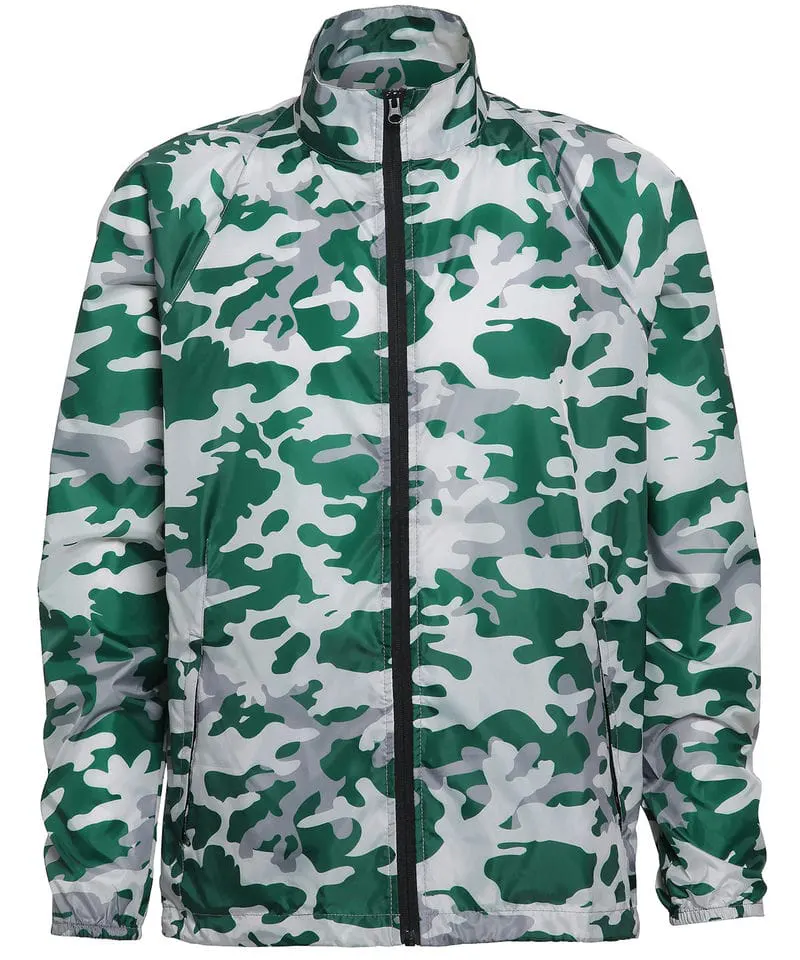 2786 Unisex Contrast Lightweight Jacket In Bold Camo Green