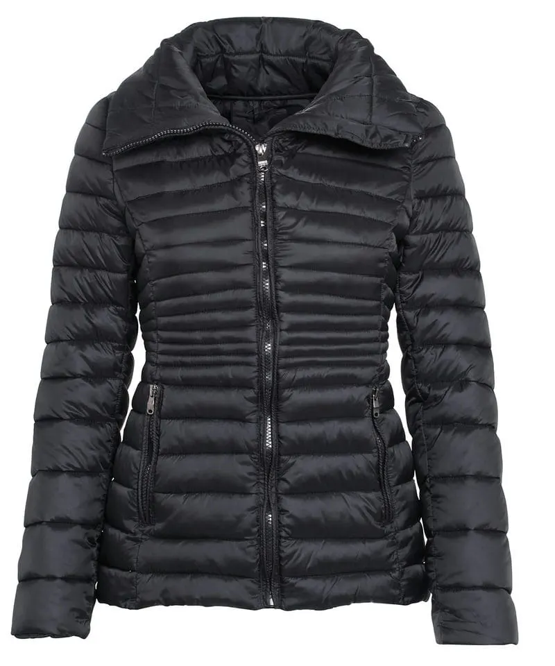 2786 Womens Contour Quilted Jacket In Black