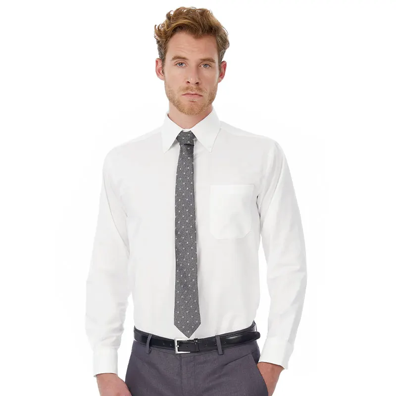 B&C Collection Mens Oxford Long Sleeve And Men