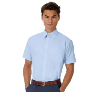 B&C Collection Mens Oxford Short Sleeve And Men