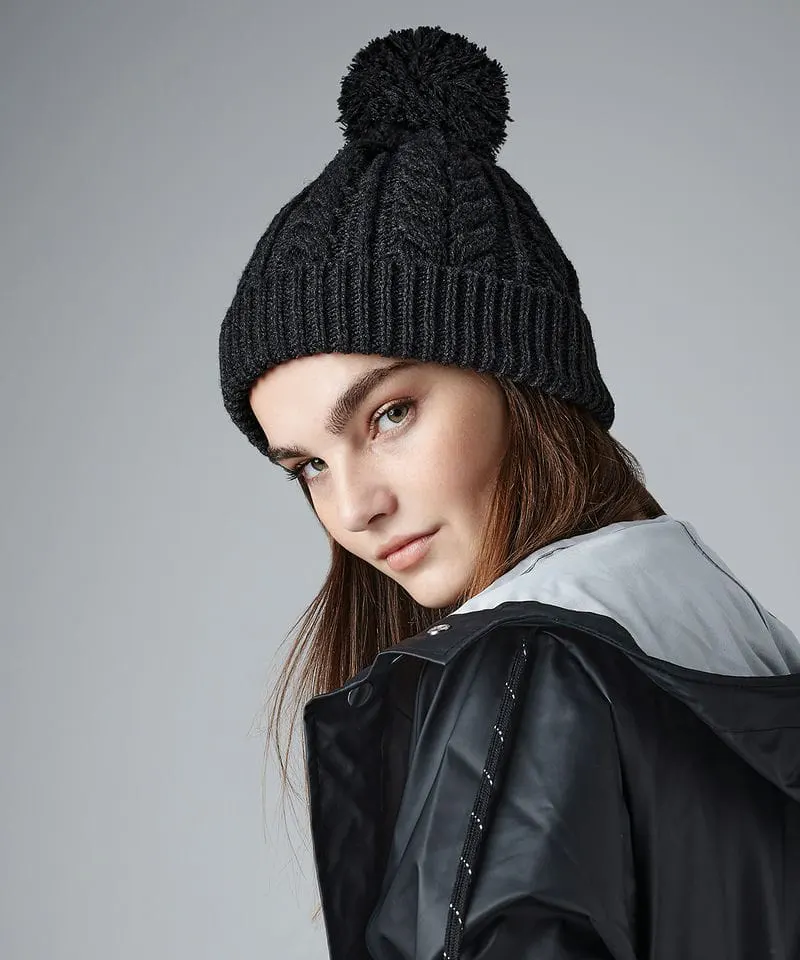 Beechfield Cable Knit Snowstar Beanie