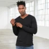 Bella Canvas Mens Unisex Triblend Long Sleeve V Neck T Shirt